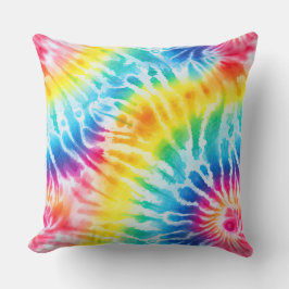 アクアクールレッドブルーイエローオレンジ絞り染め クッション