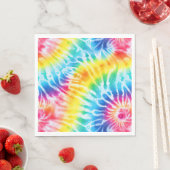 アクアクールレッドブルーイエローオレンジ絞り染め スタンダードランチョンナプキン (インサイチュ)