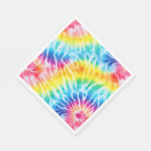 アクアクールレッドブルーイエローオレンジ絞り染め スタンダードランチョンナプキン (角)