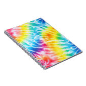 アクアクールレッドブルーイエローオレンジ絞り染め ノートブック (右側)