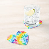 アクアクールレッドブルーイエローオレンジ絞り染め ペーパーコースター (インサイチュ)