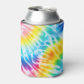 アクアクールレッドブルーイエローオレンジ絞り染め 缶クーラー (缶正面)