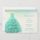 アクアグかわいらしリーンガウンアンダーライツキンセアニェラ 招待状 (正面)