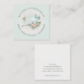 アクアグエレガントレー裁縫機械フローラ仕立て屋 スクエア名刺 (正面/裏面)