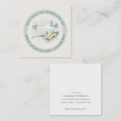 アクアグエレガントレー裁縫機械フローラ仕立て屋 スクエア名刺 (正面/裏面)