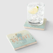 アクアグガーリーラムトロピカルパイナップルピンクドリーム ストーンコースター (横)