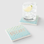 アクアグガーリーラムトロピカルパイナップルピンクドリーム ストーンコースター (横)