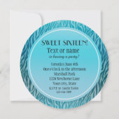 アクアグラデーションゼブラプリントSweet sixteen 招待状 (裏面)