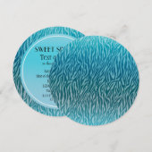 アクアグラデーションゼブラプリントSweet sixteen 招待状 (正面/裏面)