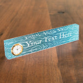 アクアグラデーションゼブラ印刷 デスクネームプレート (側面)