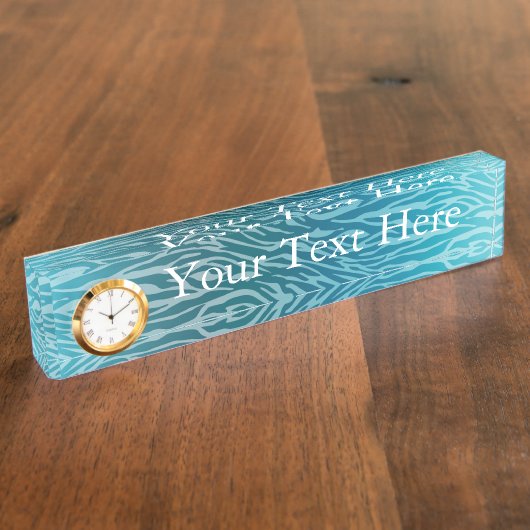 アクアグラデーションゼブラ印刷 デスクネームプレート (側面)