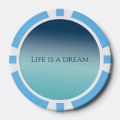 アクアグラデーションブルー ポーカーチップ (正面)