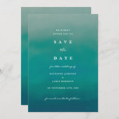 アクアグラデーションボホセーブザデート招待状 招待状 (正面/裏面)