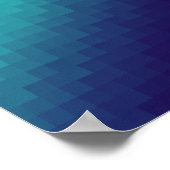 アクアグラデーションモダンピクセル – Tech Art ポスター (角)