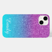 アクアグラデーション紫ラメカスタマイズ Case-Mate iPhoneケース (裏面 (横))