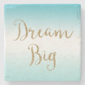 アクアグラデーション金ゴールドグリッタードリーム ストーンコースター (正面)