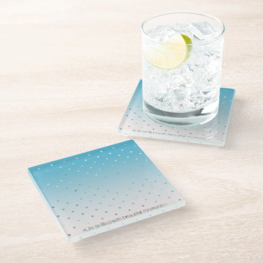 アクアグラムドットグラデーション ガラスコースター (アングル)