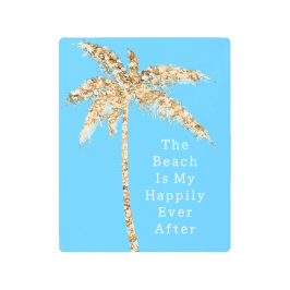 アクアグラム金ゴールドグリッターパームツリー メタルプリント