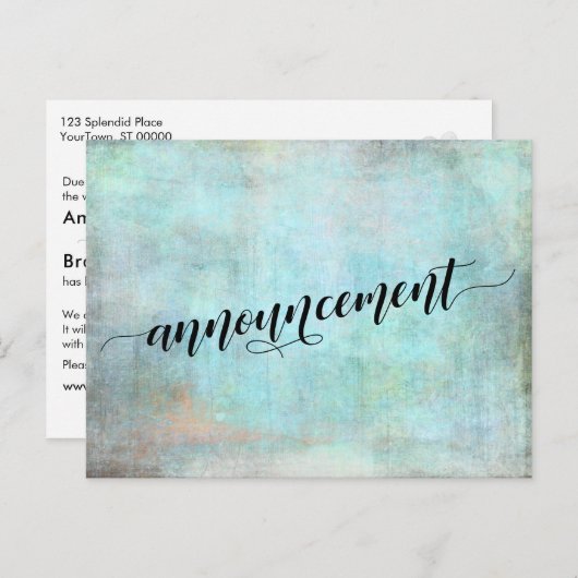 アクアグランジ延期結婚の発表 ポストカード (正面/裏面)