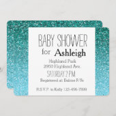 アクアグリッターオンブルベビーシャワー 招待状 (正面/裏面)