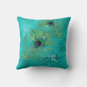 アクアグリッタースガーリーパークルモダンクジャックフェザー クッション (裏面)