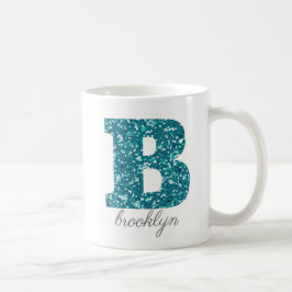 アクアグリッターパターン文字B名Mug コーヒーマグカップ