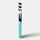 アクアグリッターブラックシボモノグラムのロン Case-Mate iPhoneケース (裏面 / 左)