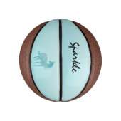 アクアグリッターユニコパーソナライズされたーン ミニバスケットボール (縦)