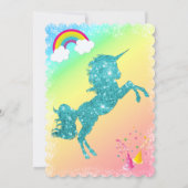 アクアグリッターユニコーン誕生日 招待状 (裏面)