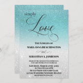 *~* アクアグリッター ビーチ デスティネーション ウェディング 招待状 (正面/裏面)