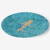 アクアグリッツグリッタースパークルマーメイド ペーパープレート (アングル)