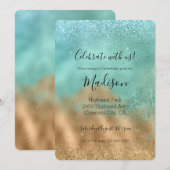 アクアグリッツ金ゴールドグリッター 招待状 (正面/裏面)