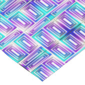 アクアグリーンとパープルの建築迷路 テーブルクロス (アングル)