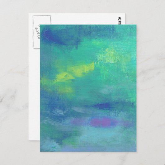 アクアグリーンとブルーの明るい抽象芸術 ポストカード (正面/裏面)