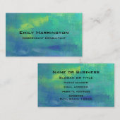 アクアグリーンとブルーの明るい抽象芸術 名刺 (正面/裏面)