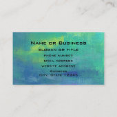 アクアグリーンとブルーの明るい抽象芸術 名刺 (裏面)