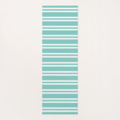 アクアグリーンと白ストライプの色 ヨガマット (裏面)