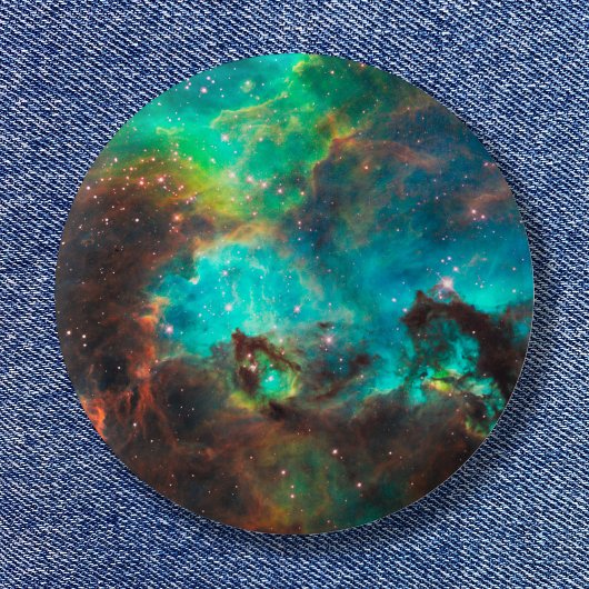 アクアグリーンの星団の宇宙写真 缶バッジ