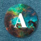 アクアグリーンの星団の宇宙写真 缶バッジ