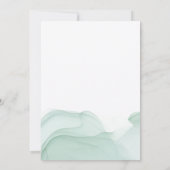 アクアグリーンウォーターカラーモーション抽象芸術結婚ズ 招待状 (裏面)