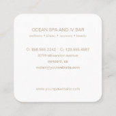 アクアグリーンウォーターカラーIVセラピーウェルネスデイスパ スクエア名刺 (裏面)