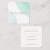 アクアグリーンウォーターカラーIVセラピーウェルネスデイスパ スクエア名刺 (正面/裏面)