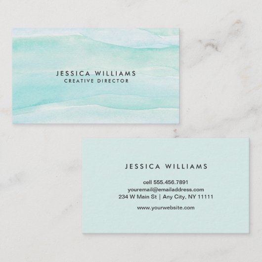 アクアグリーンウォータークリエイティブ層 名刺 (正面/裏面)