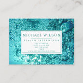 アクアグリーンウォーターバブル – スキューバダイビングインストラクター 名刺 (正面)