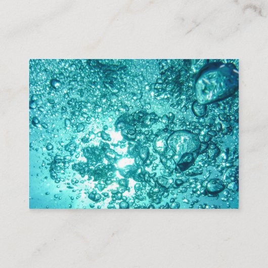 アクアグリーンウォーターバブル – スキューバダイビングインストラクター 名刺 (裏面)