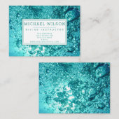 アクアグリーンウォーターバブル – スキューバダイビングインストラクター 名刺 (正面/裏面)