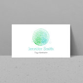 アクアグリーンウォーター色マンダラヨガとウェルネス 名刺