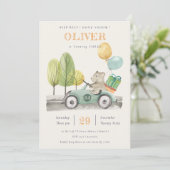 アクアグリーンエイジバースデーパーティードディカー招待状 サンキューカード (スタンド正面)