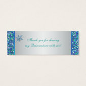 アクアグリーンシルバースノーフレークキンセアニェラメッセージカード (裏面)