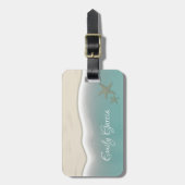 アクアグリーンシーウォーターヒトデ砂トレンディー沿岸 ラゲッジタグ (正面縦)